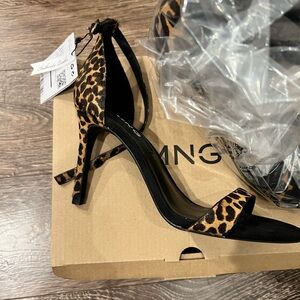 Mango leopard heels, never used with box